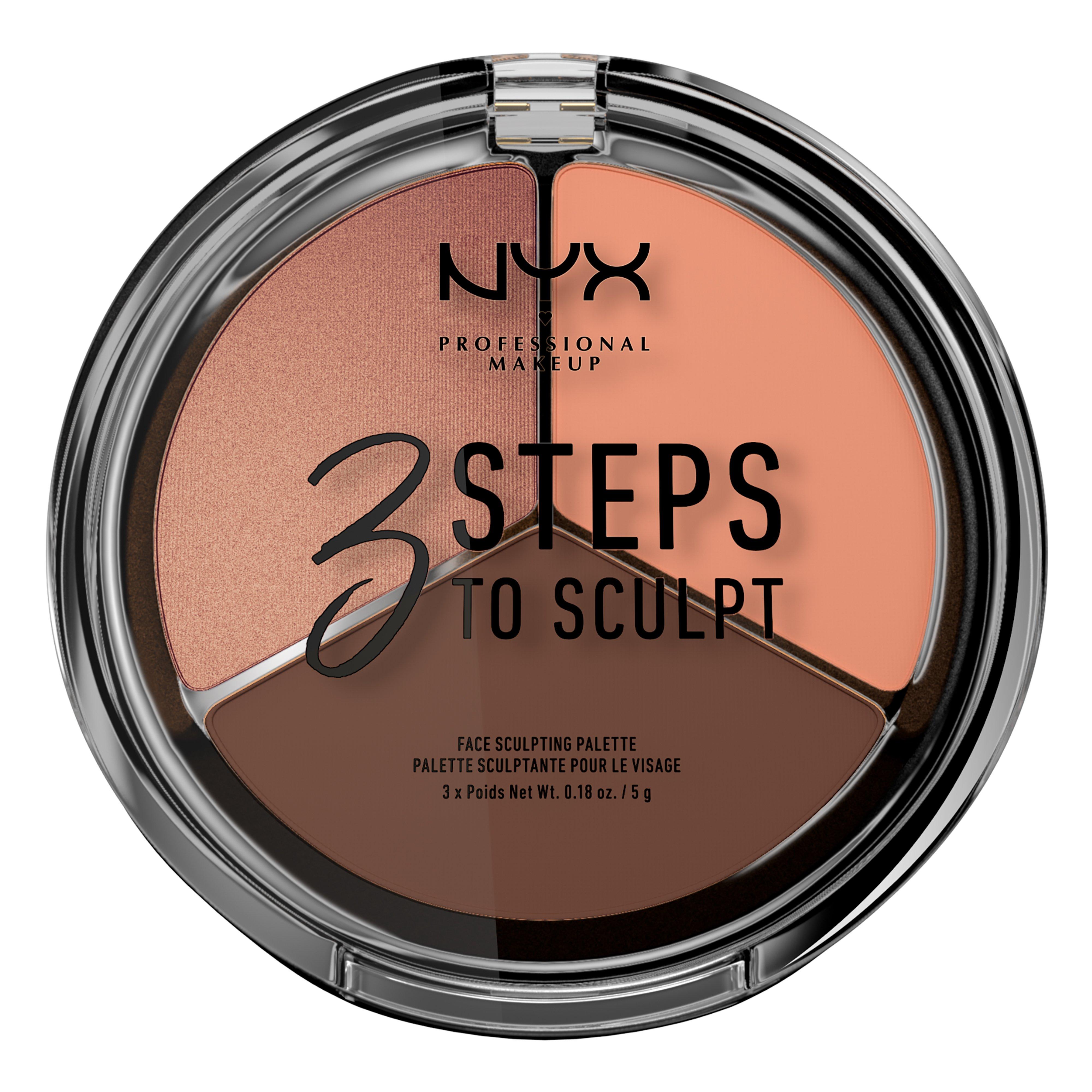 Image of NYX-PROFESSIONAL-MAKEUP 3 Steps To Sculpt Face Sculpting Palette deep - g#300/15g