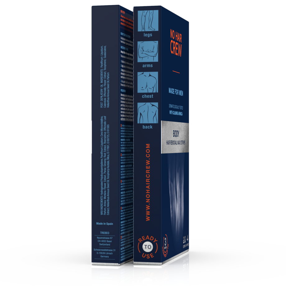 NO HAIR CREW  Kaltwachsstreifen für den Körper – Für Männer 