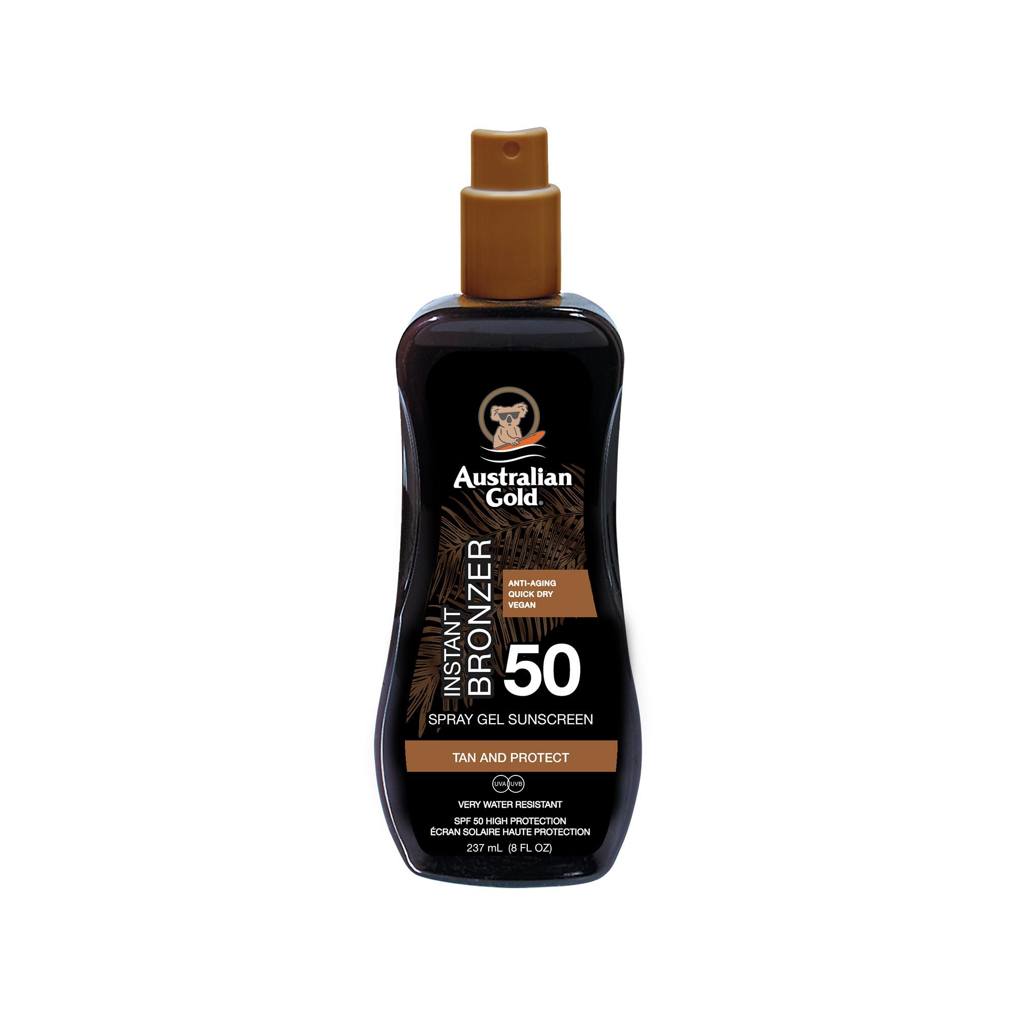 Australian Gold Bronzer Gel Spray SPF 50 Spray Gel con SPF 50 (con bronzer) 