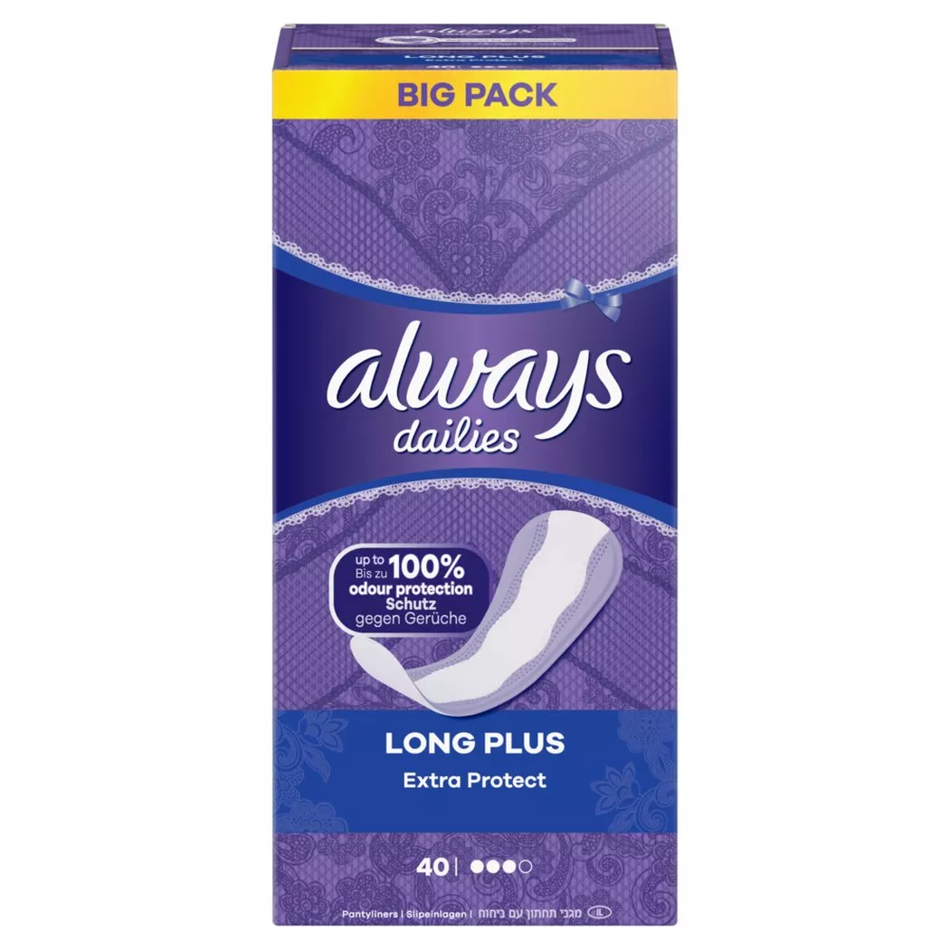 Always - Slipeinlage Extra Protect Long Plus Big Pack, Extra Protect Long Plus BigPack, 40 Stück