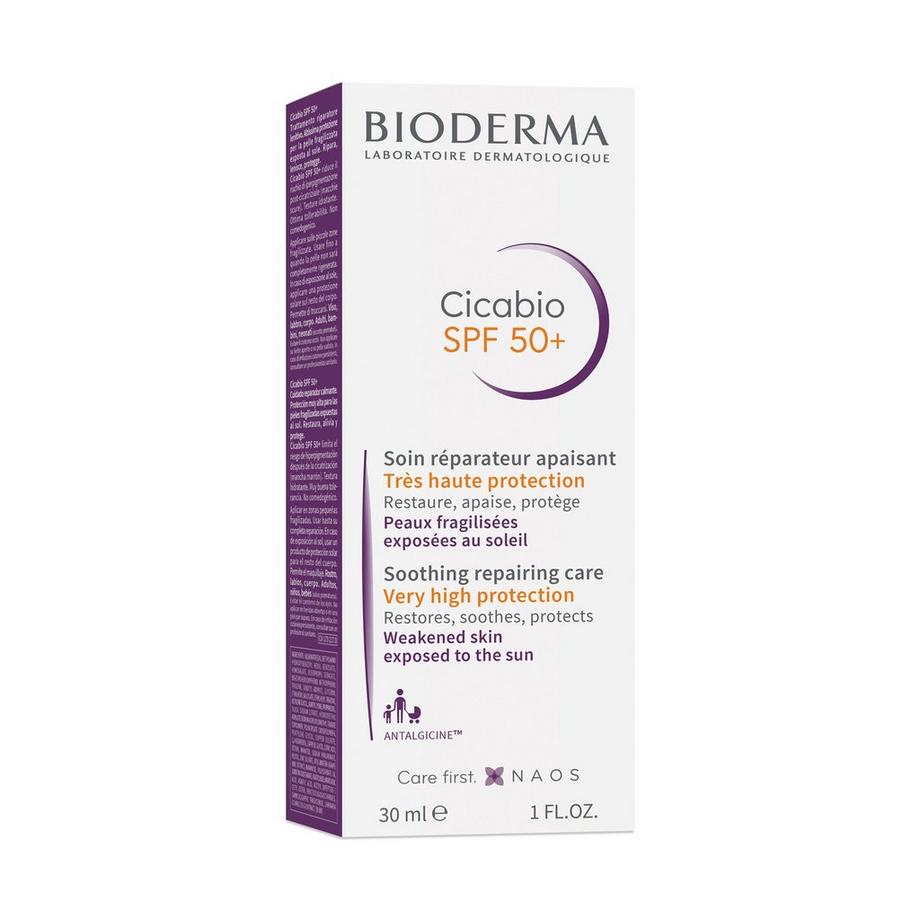 BIODERMA  Cicabio SPF 50+ Crème Réparatrice Apaisante Peaux Abîmées Protection Solaire 