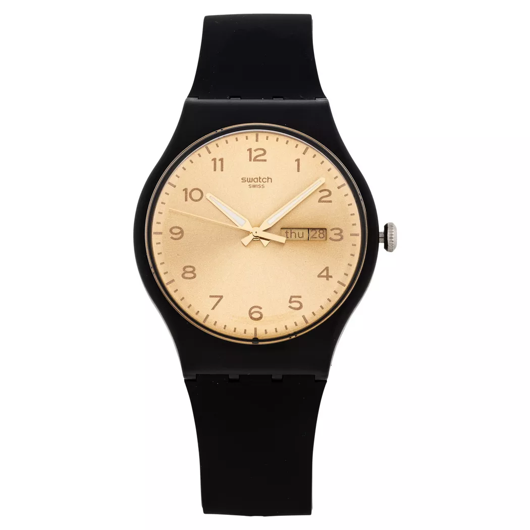 Swatch - Analoguhr, New Gent, 41mm, Black