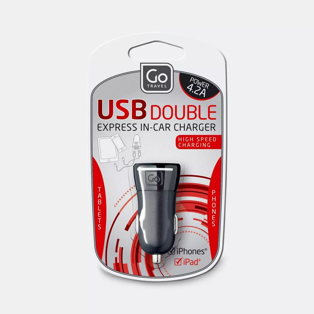 Go Travel - Go Usb In-car Charge, One Size, Black