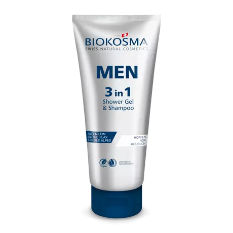 BIOKOSMA  Men 3in1 Shower Gel & Shampoo & Face Wash 