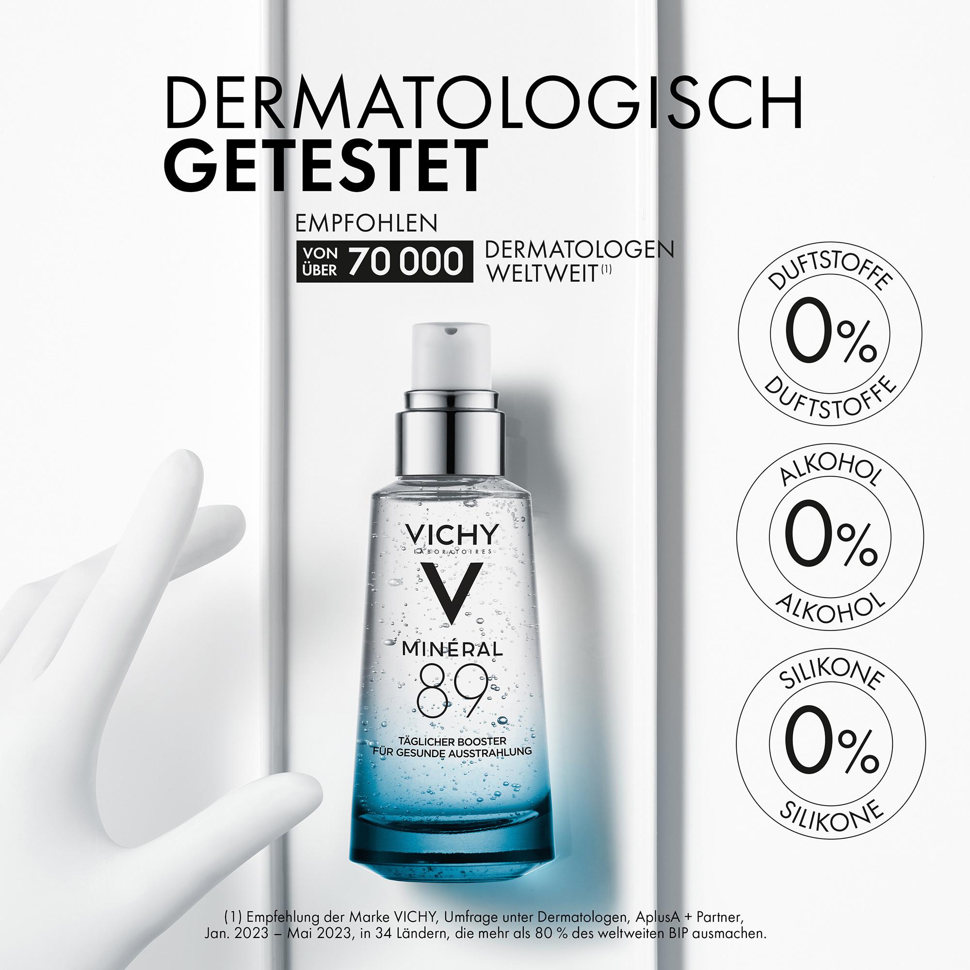 VICHY Minéral 89, Täglicher Feuchtigkeitsspendender Hyaluron-Boost Minéral 89 Booster fluide fortifiant et repulpant à l'acide hyaluronique 
