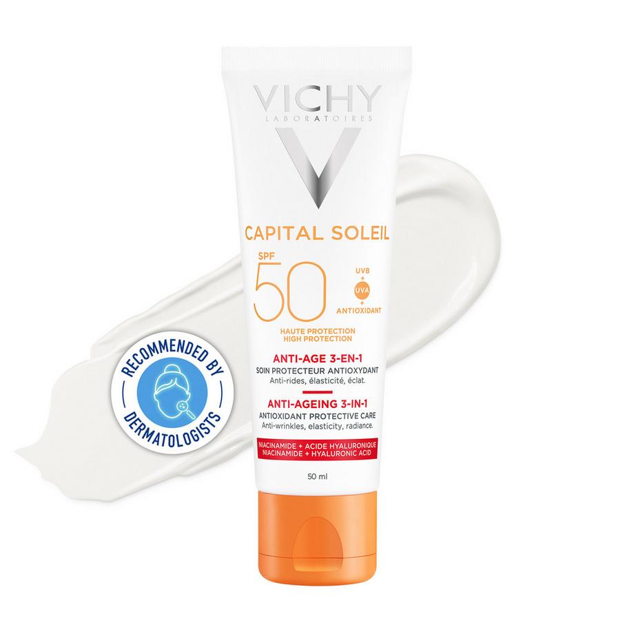 VICHY  Ideal Soleil Creme Anti-Age SPF50 Capital Soleil 3-in-1 Anti-Age Sonnenpflege LSF 50 