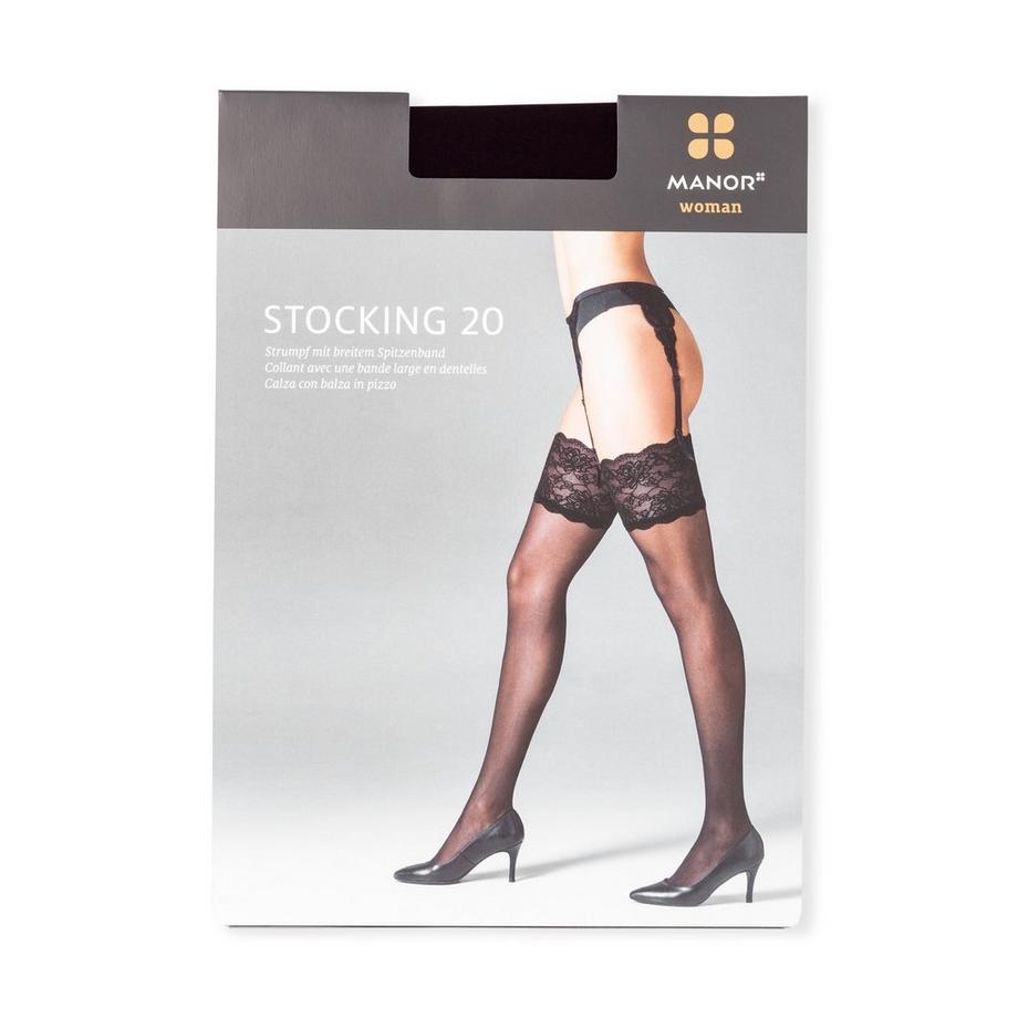 Manor Woman Strümpfe 20 Denier mit breitem Spitzenband  