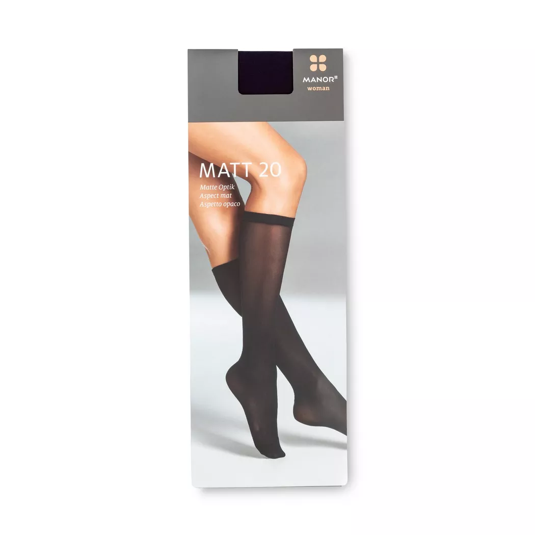 Manor Woman - Kniestrumpf, 20 Den, für Damen, Marine, Größe 35-38