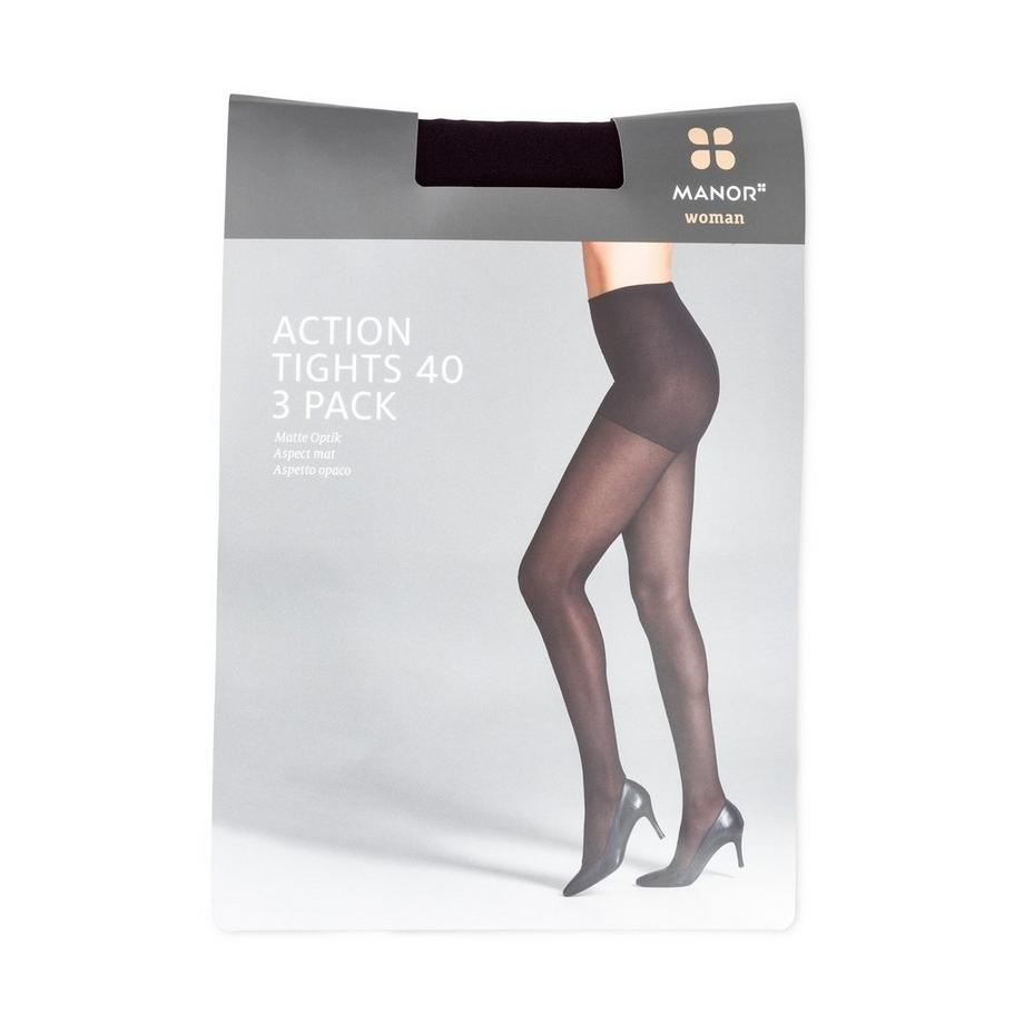Manor Woman Action Strumpfhosen 40 Den 3er Pack  