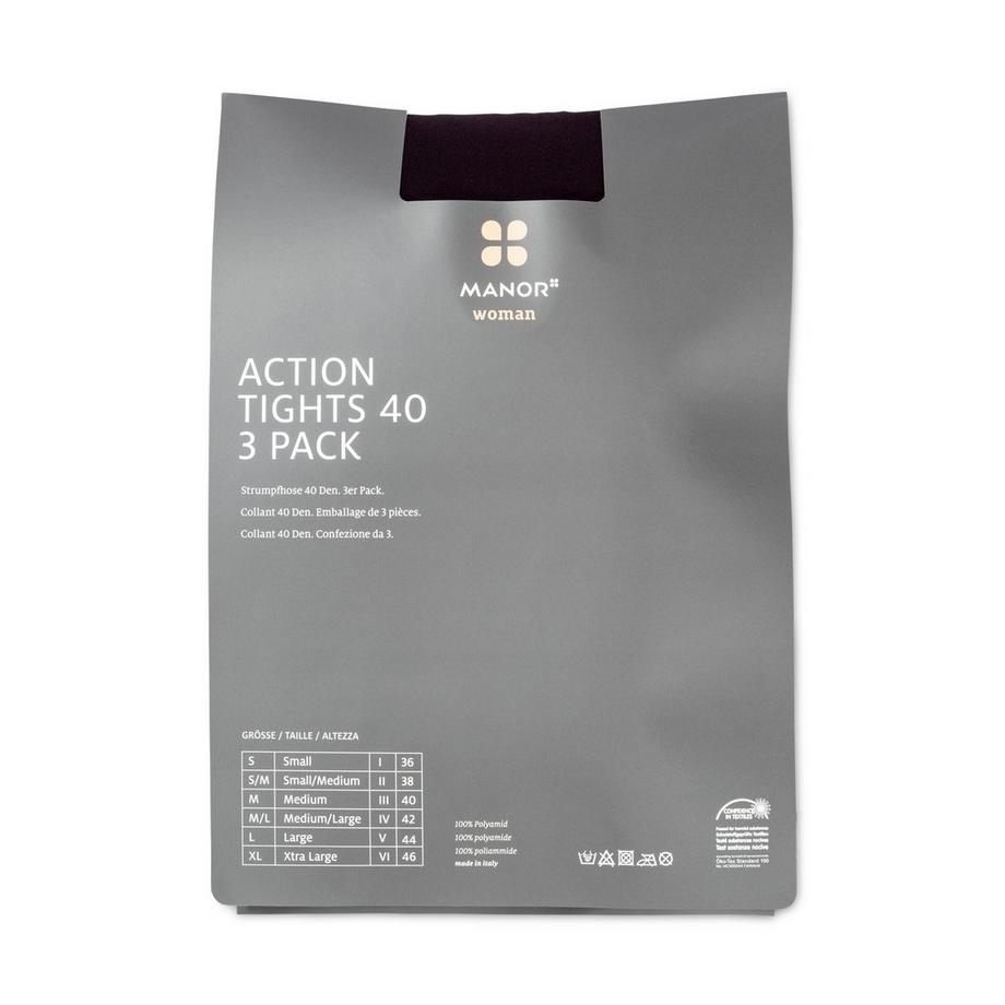 Manor Woman Action Strumpfhosen 40 Den 3er Pack  