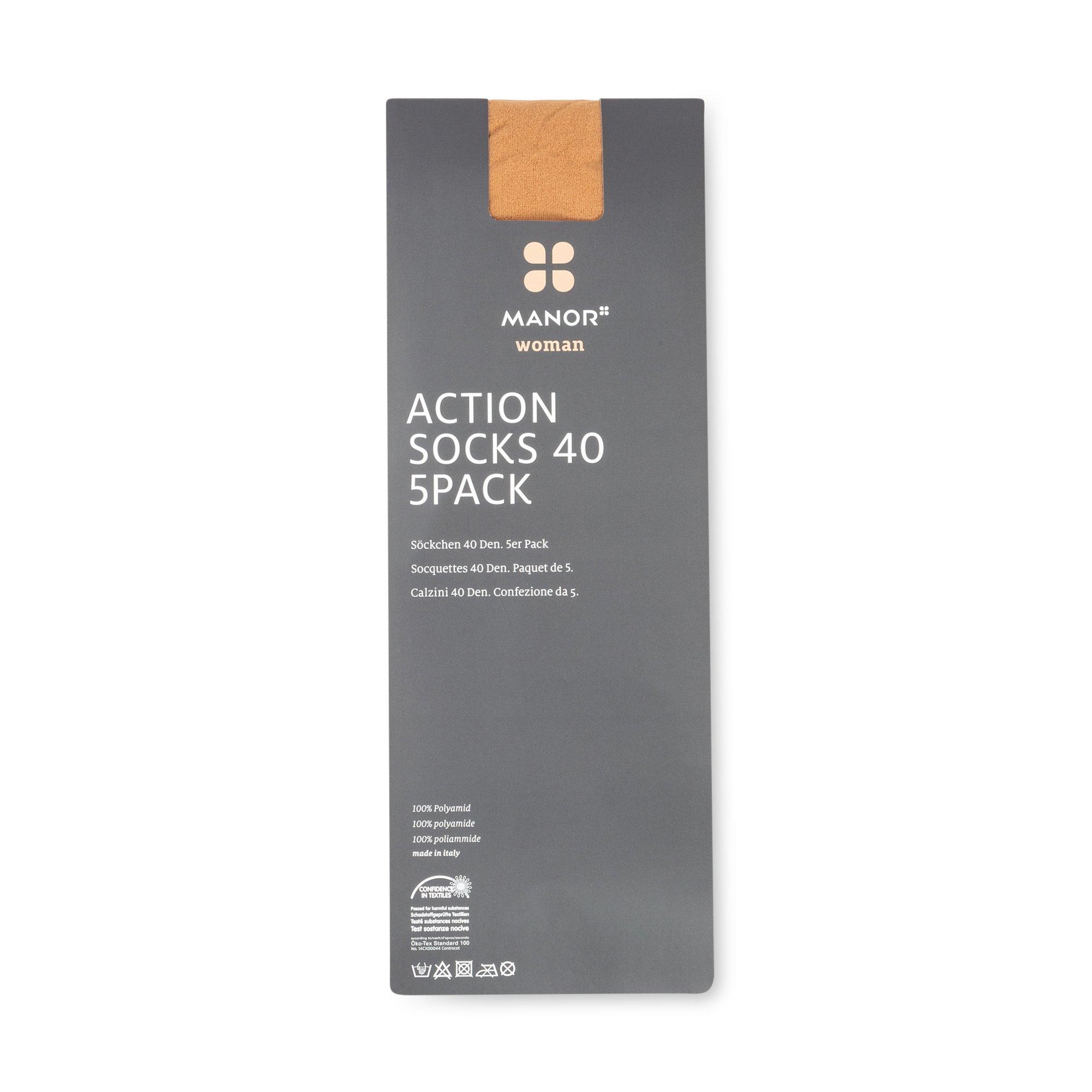 Manor Woman Socquettes Fines 40 Deniers Lot de 5  