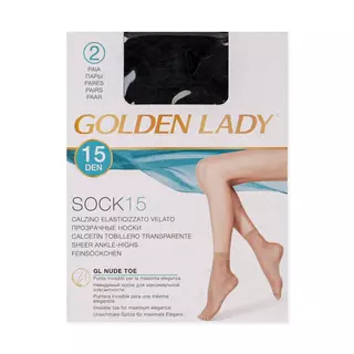 GOLDEN LADY Sock 15 Socquettes Fines, 15 Den Black
