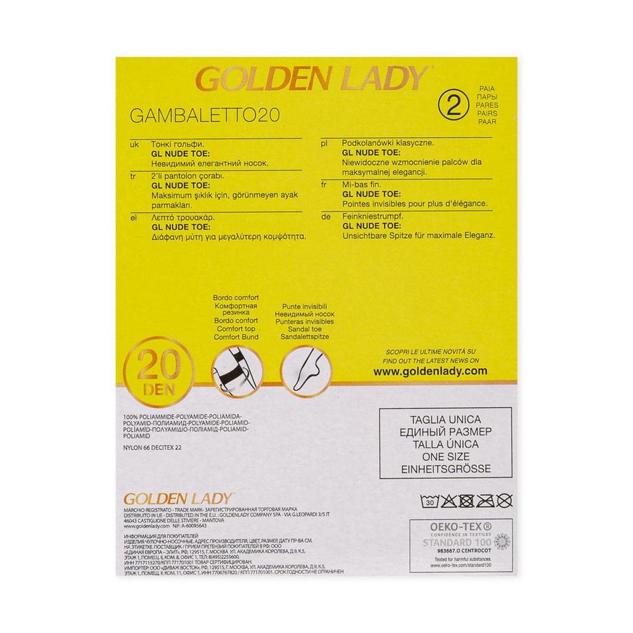 GOLDEN LADY Gambaletto 20 Denier Mi-Bas Duopack  