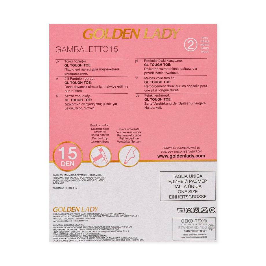 GOLDEN LADY Gambaletto 15 Denier Kniestrümpfe Duopack  