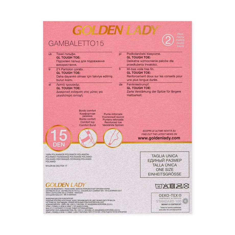 GOLDEN LADY Gambaletto 15 Denier Kniestrümpfe Duopack  