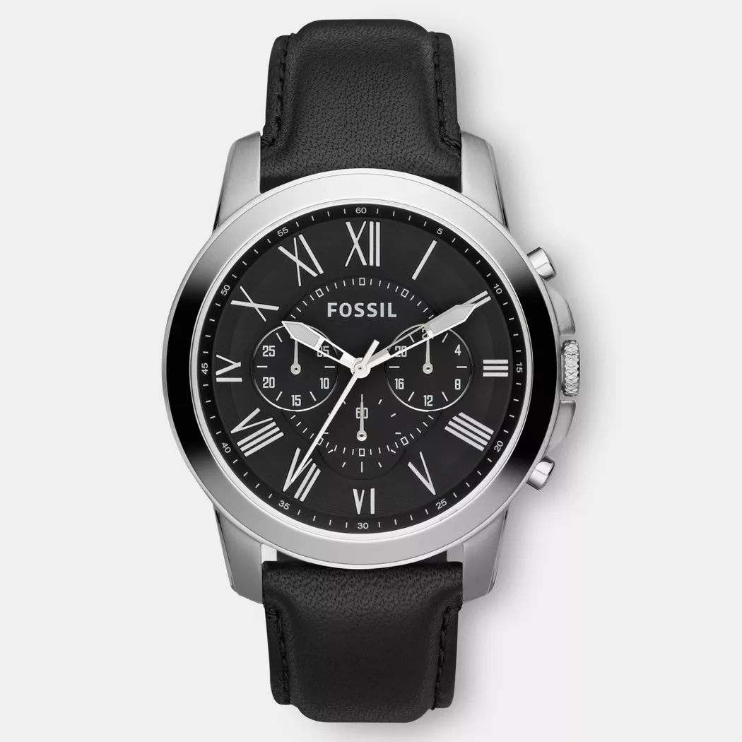 Fossil - Chronograph Uhr, Grant, 44mm, Black