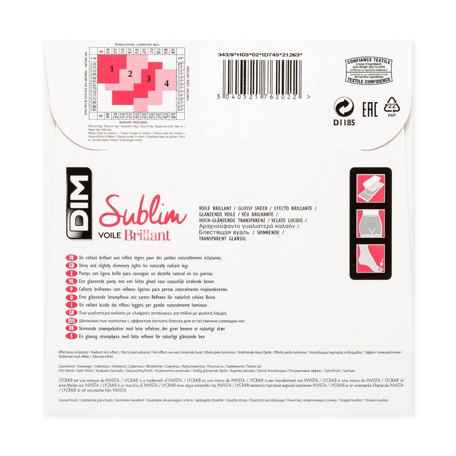 DIM Sublim Voile Brillant 15 Den Collant  