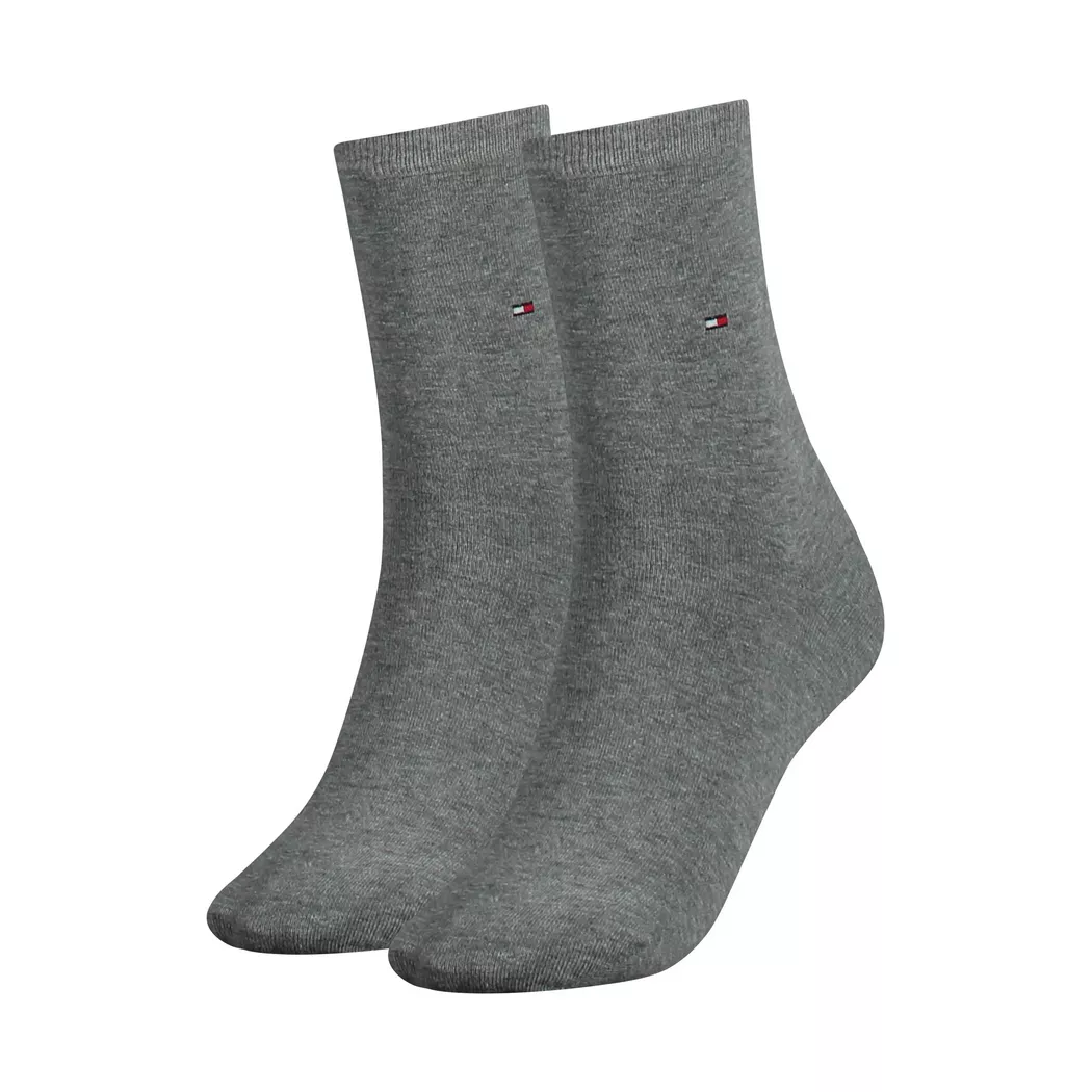 Tommy Hilfiger 2P Women Classic Casual Socks Grau Gr 35/38 Damen