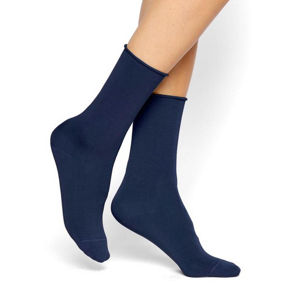 BLEU FORET Veloute Coton Chaussettes Classiques  
