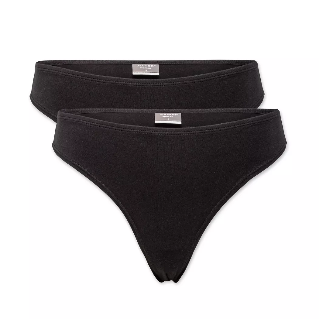Manor Woman - Multipack, String, für Damen, Black, Größe M