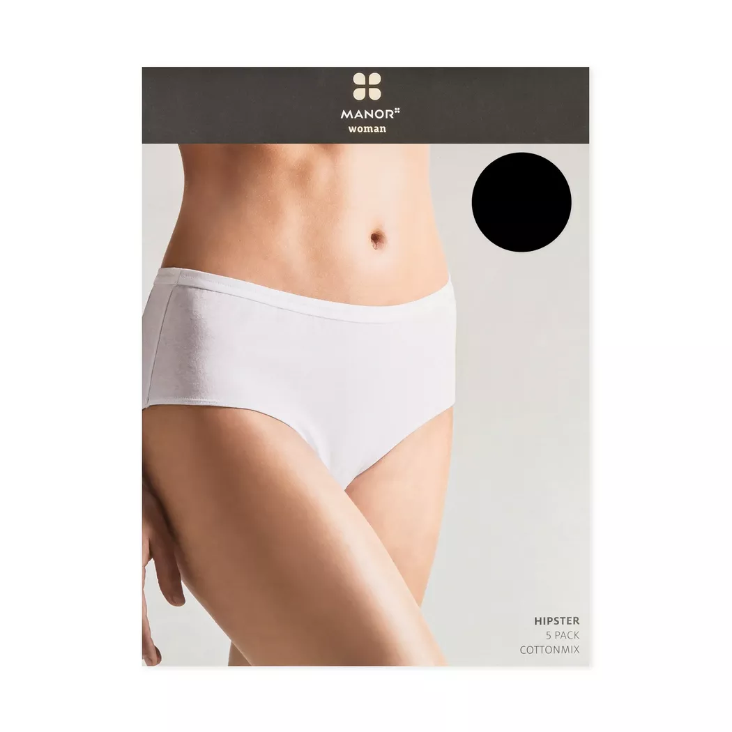 Manor Woman - Multipack, Hipsters, für Damen, Black, Größe L