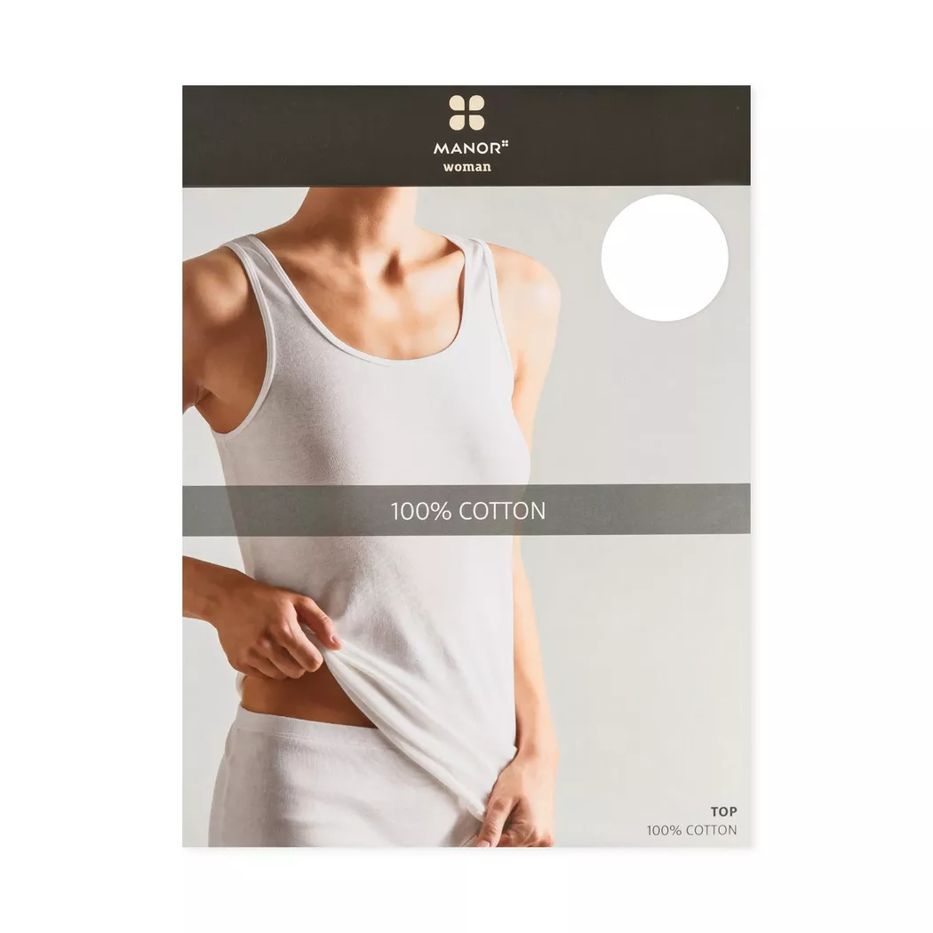 Manor Woman - Top Rippe ohne Ärmel, für Damen, Weiss, Größe XL