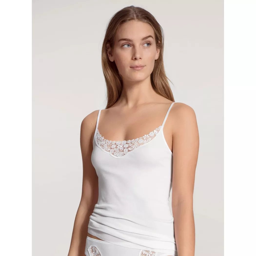 Calida - Top mit Spaghettiträgern, für Damen, Weiss, Größe XS
