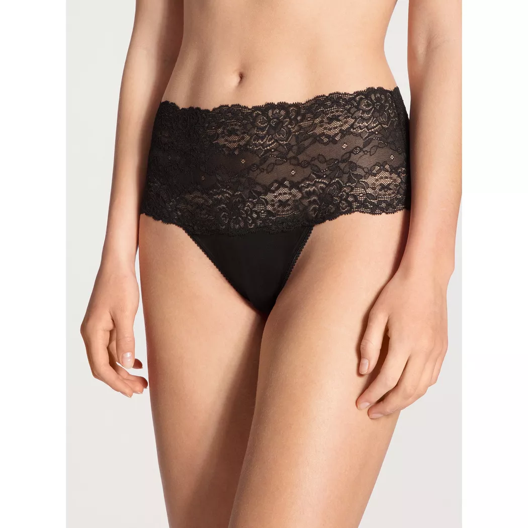 Calida - Slip mit Spitze, für Damen, Black, Größe M
