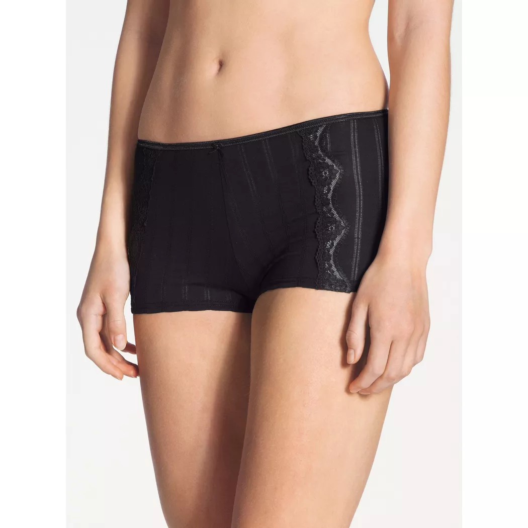 Slip CALIDA "Slip Panty Etude Toujours Low Cut 1er Pack", Damen, Gr. 44-46, schwarz, Obermaterial: 95% Baumwolle CO. 5% Elasthan EL., Unterhosen Slip