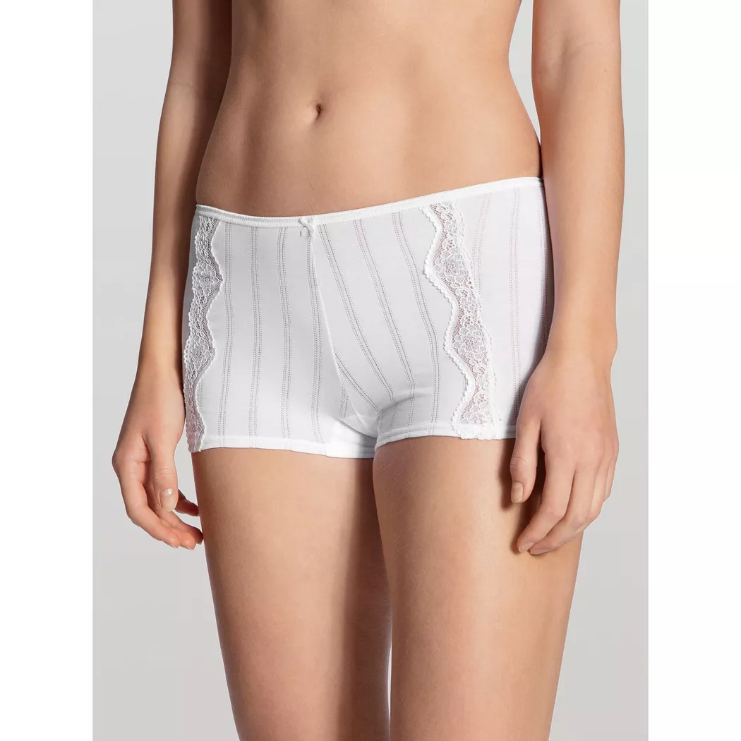 Slip CALIDA "Slip Panty Etude Toujours Low Cut 1er Pack", Damen, Gr. 40-42, weiß, Obermaterial: 95% Baumwolle CO. 5% Elasthan EL., Unterhosen Slip