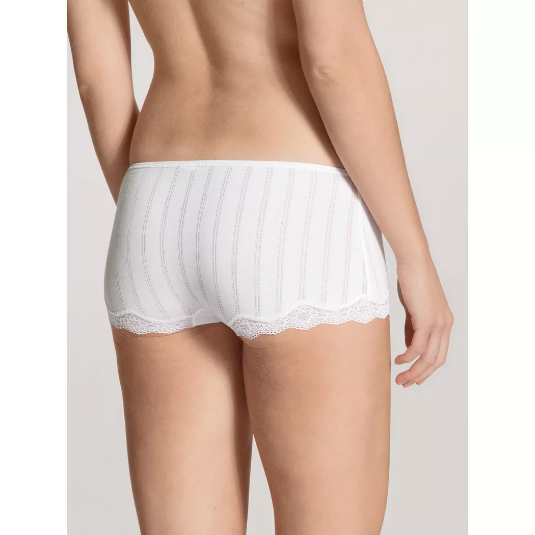 Slip CALIDA "Slip Panty Etude Toujours Low Cut 1er Pack", Damen, Gr. 40-42, weiß, Obermaterial: 95% Baumwolle CO. 5% Elasthan EL., Unterhosen Slip 3