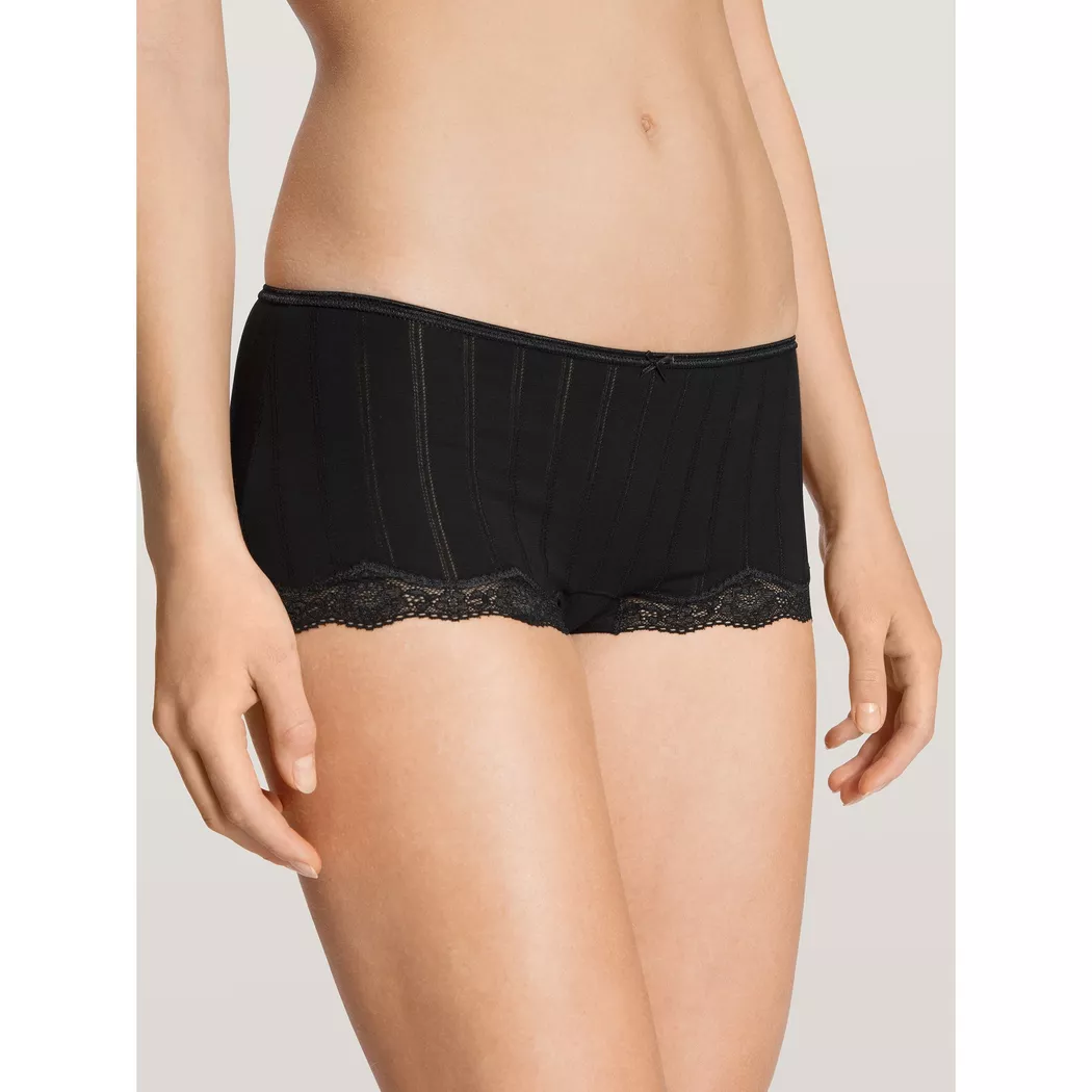 Slip CALIDA "Slip Panty Etude Toujours Low Cut 1er Pack", Damen, Gr. 44-46, schwarz, Obermaterial: 95% Baumwolle CO. 5% Elasthan EL., Unterhosen Slip 3