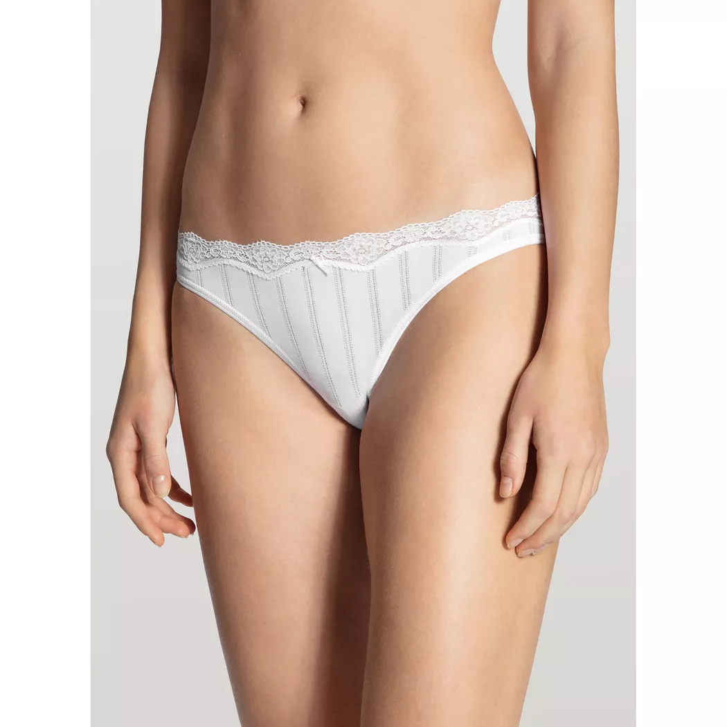 Slip CALIDA "Slip Natural Skin Midi Slip 1er Pack", Damen, Gr. 44-46, weiß, Obermaterial: 83% Modal CMD. 17% Elasthan EL., Unterhosen Slip 2