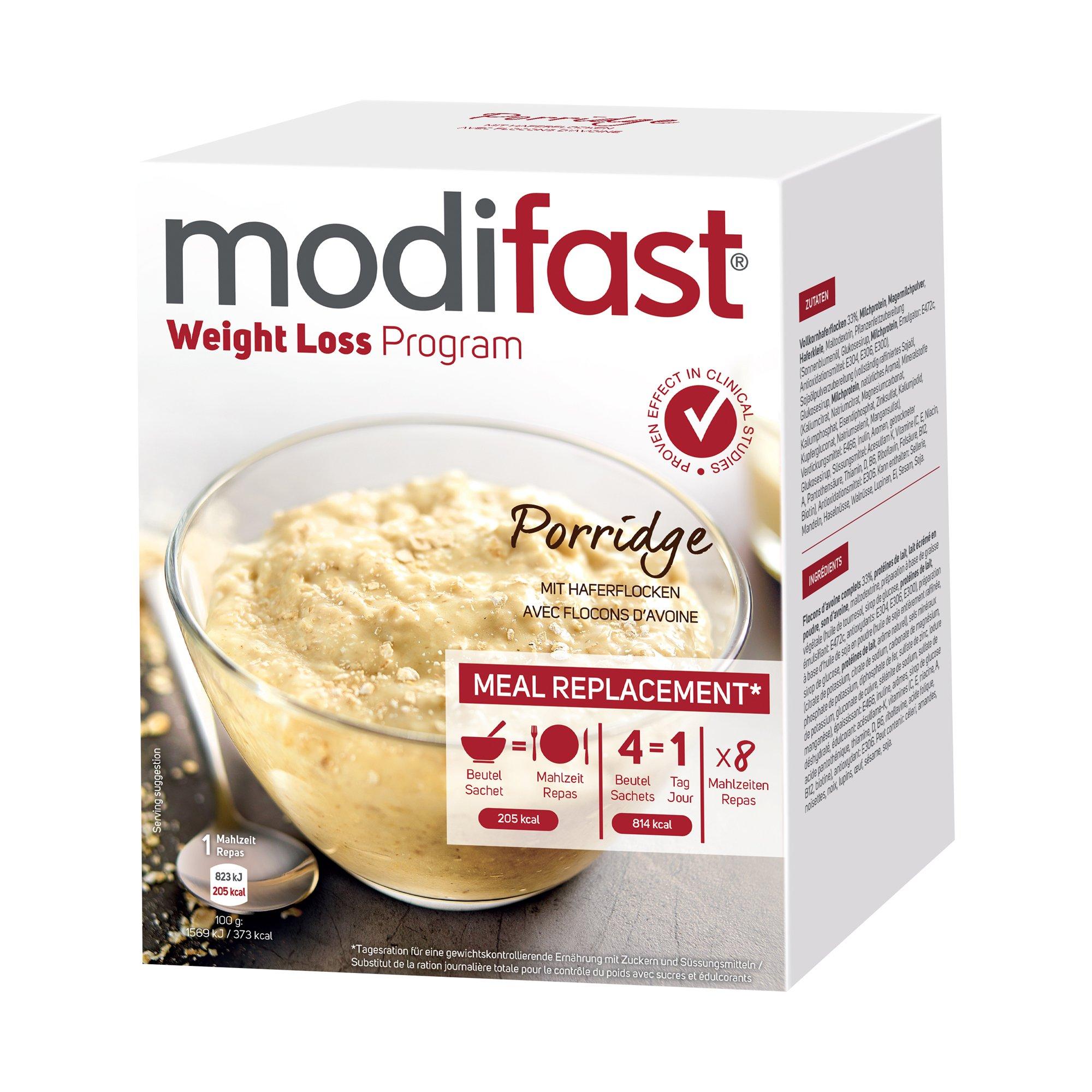Image of modifast Porridge mit Haferfloken Porridge mit Haferflocken - 8X55G