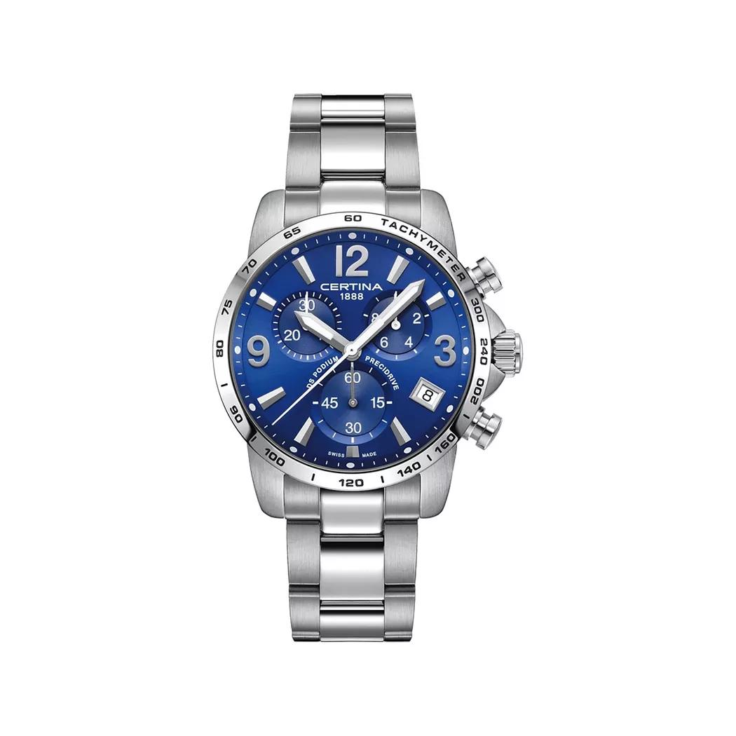 Certina - Chronograph Uhr, DS Podium, 41mm, Silberfarben 2