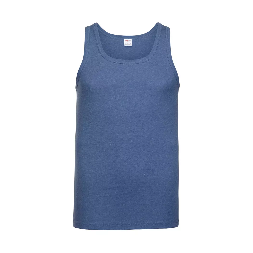 ISA bodywear - T-Shirt, Body Fit, ohne Arm, für Herren, Blau, Größe L