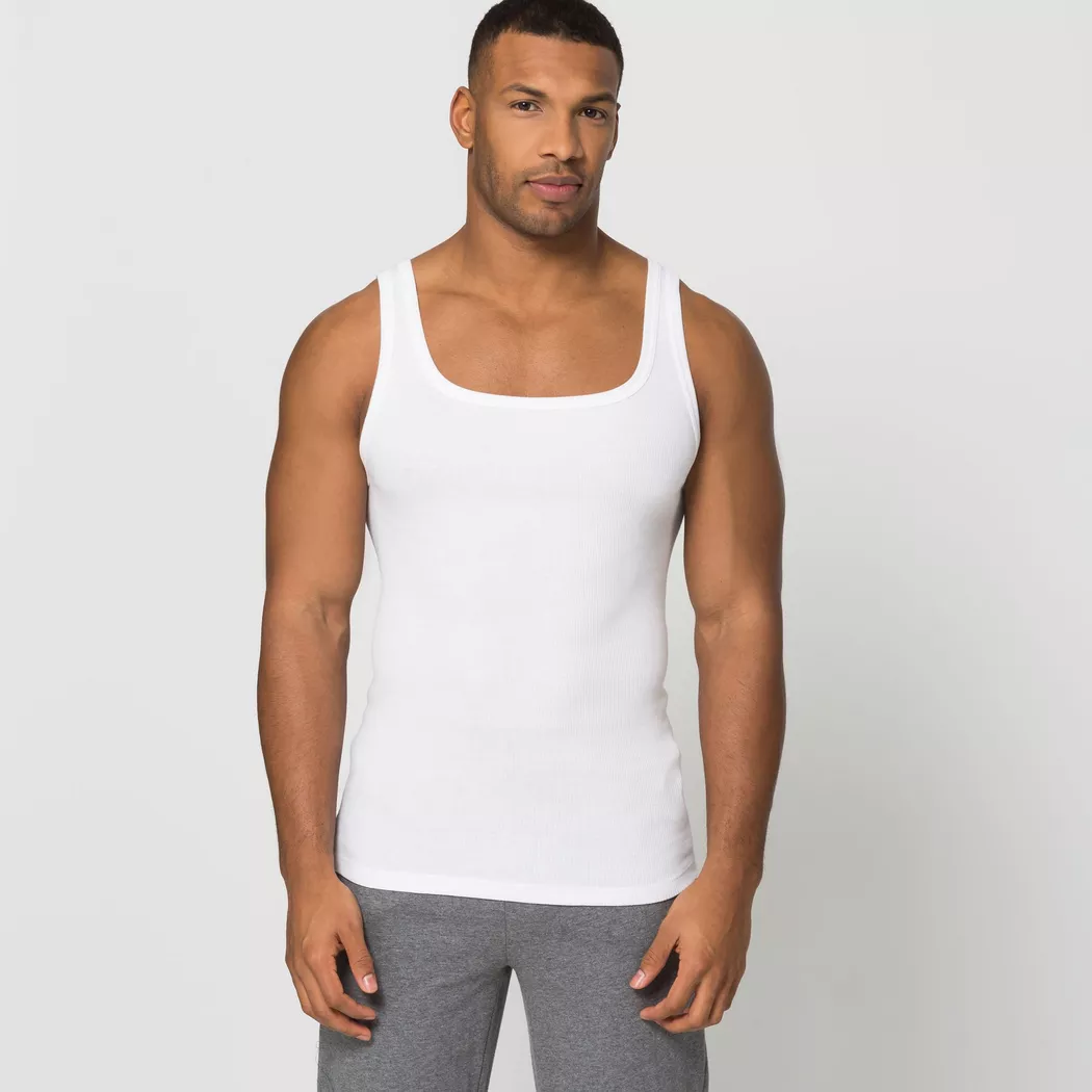 ISA bodywear - T-Shirt, Body Fit, ohne Arm, für Herren, Weiss, Größe S 6