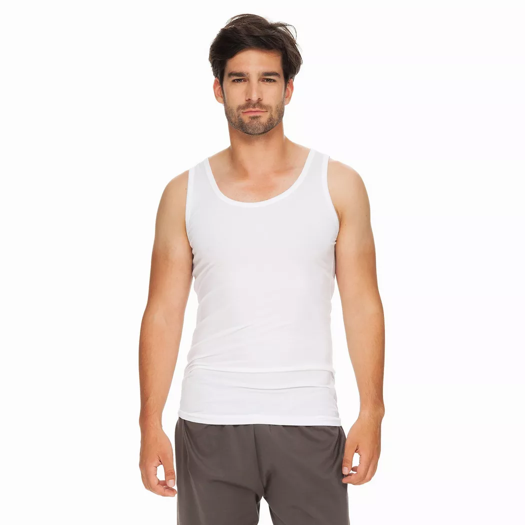 Calida - T-Shirt, Body Fit, ohne Arm, für Herren, Weiss, Größe XXL