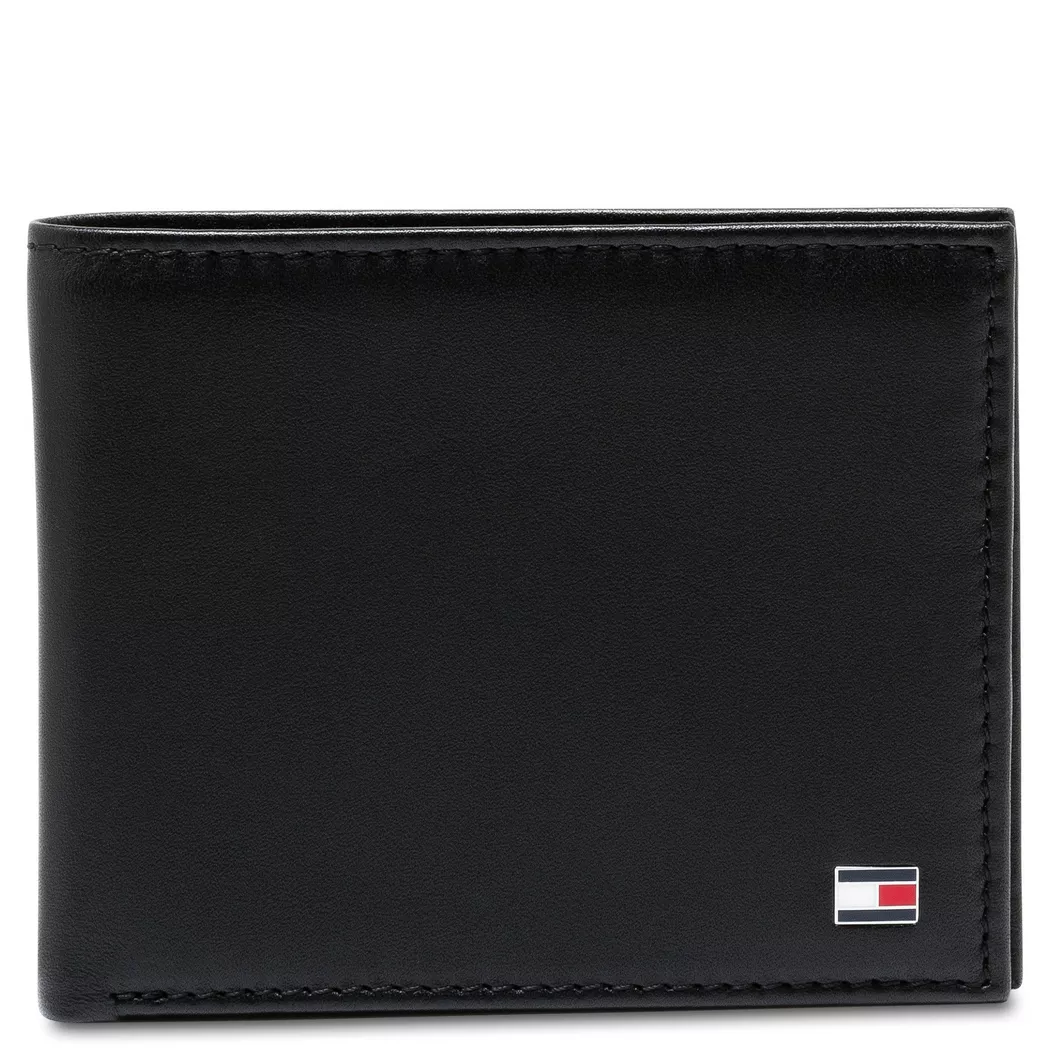 Tommy Hilfiger pour homme. AM0AM00655 Eton Mini Portefeuille pliable en cuir noir (OSFA), Casuel