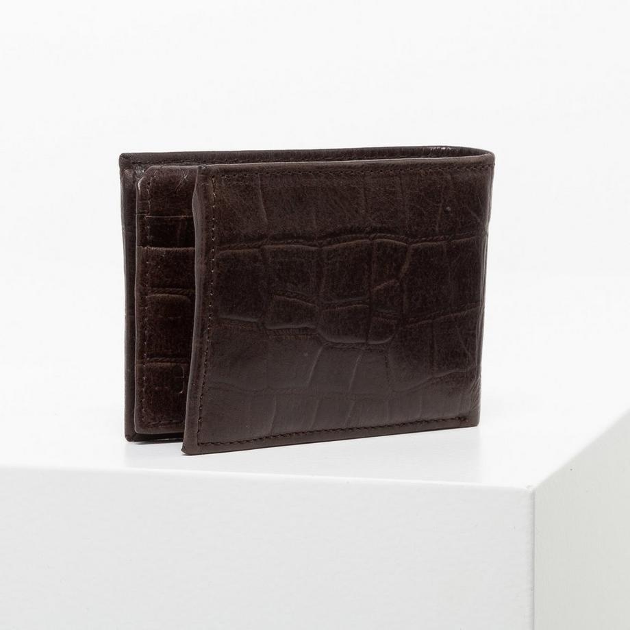 Manor Man Porte-monnaie Bi-Fold Gaufré Crocodile  