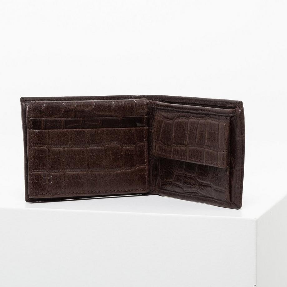 Manor Man Porte-monnaie Bi-Fold Gaufré Crocodile  