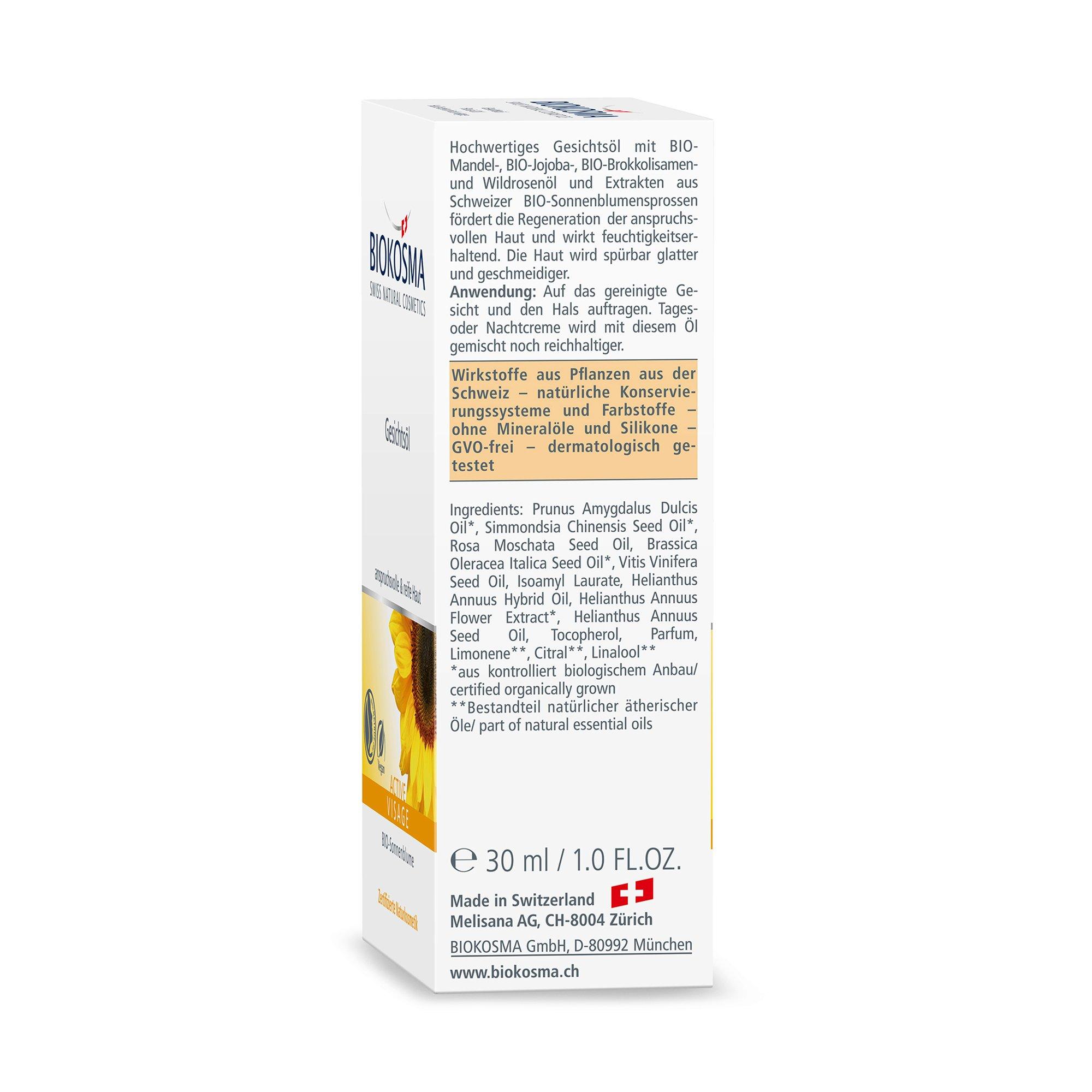 BIOKOSMA ACTIVE Visage Gesichtsöl mit Pipette 30ML 