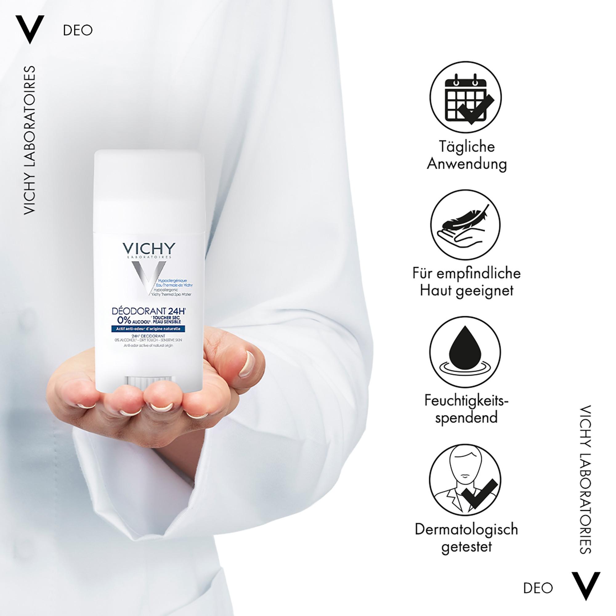 VICHY Déo apaise stick 40 ml
 Deodorant Hautberuhigender Stick für Empfindliche Haut 