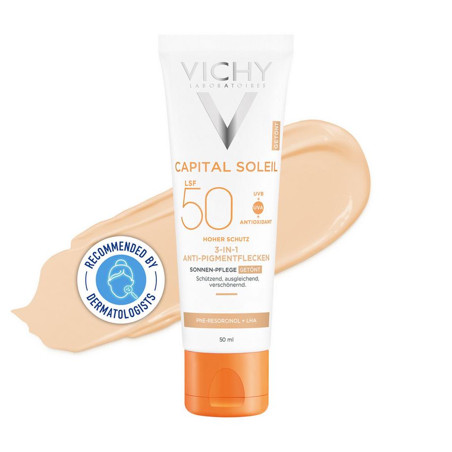 VICHY Ideal Soleil Anti-Flecken Pflege 3in1 SPF50+ Ideal Soleil Crème anti-taches teinté 3en1 SPF50+ 
