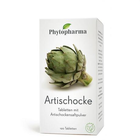 Phytopharma Artischocke Tabletten für Leber und Galle Vegan Antichaut comprimés 