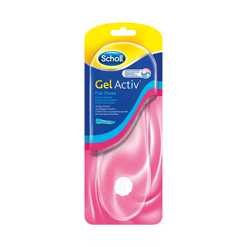 Scholl - GelAktiv Sohle Flach Schuh-Sie, Gel Aktiv Sohle für Sie Flache Schuhe, 2 Stück