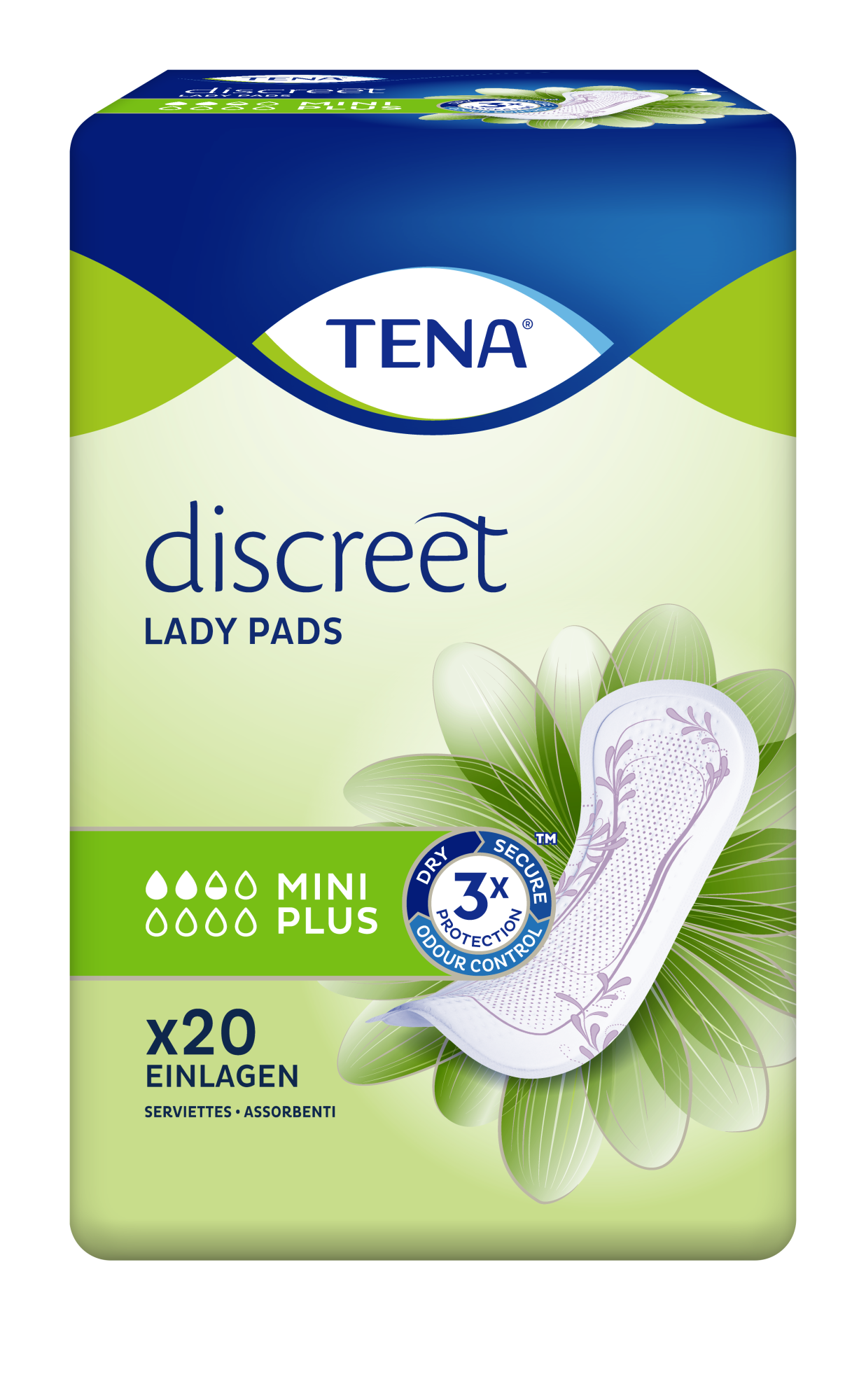 Image of TENA Lady Discreet Mini Plus Pads - 20Stück