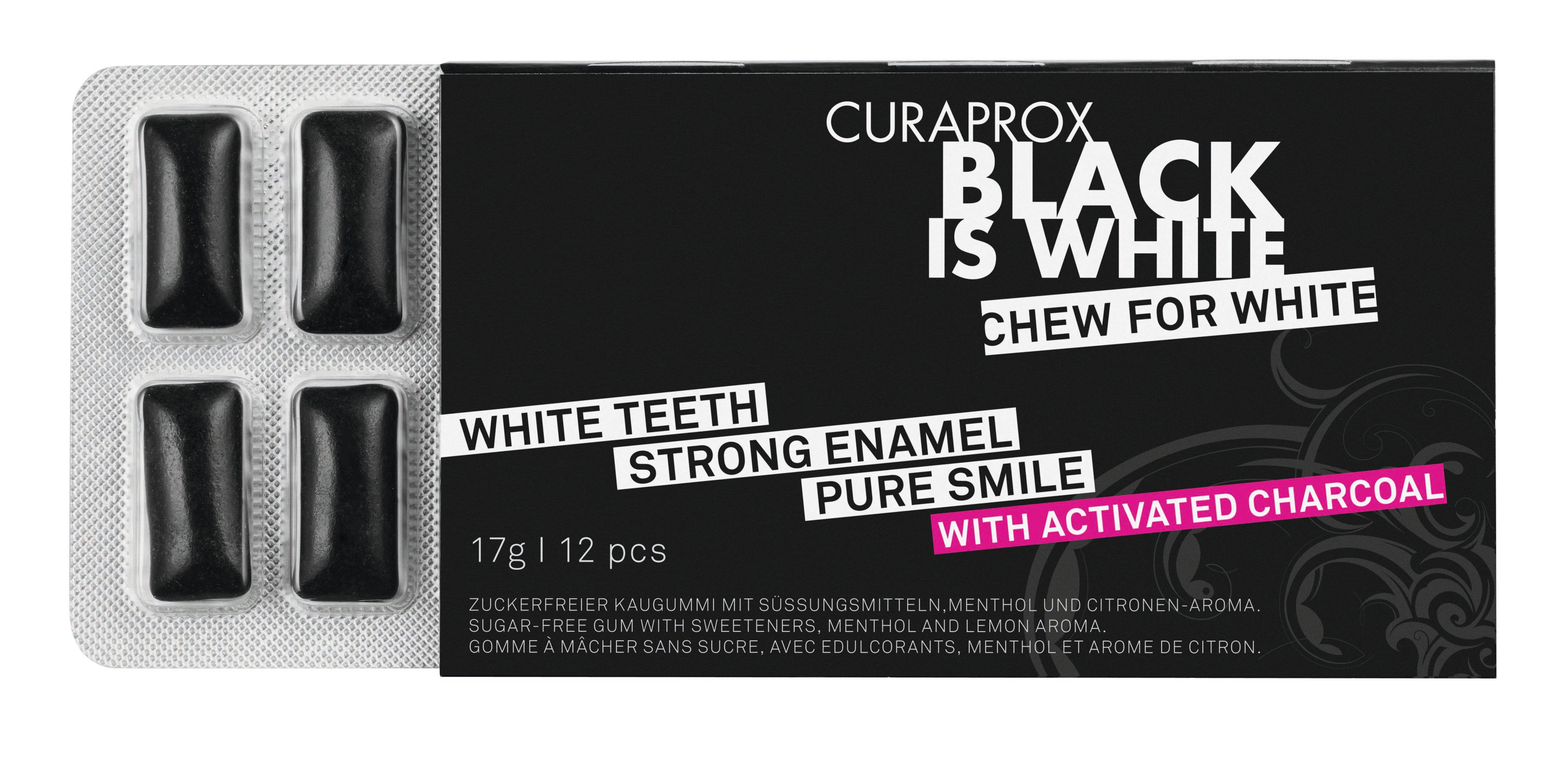 Image of CURAPROX Black Is White To Go, Kaugummi - 12 Pezzi