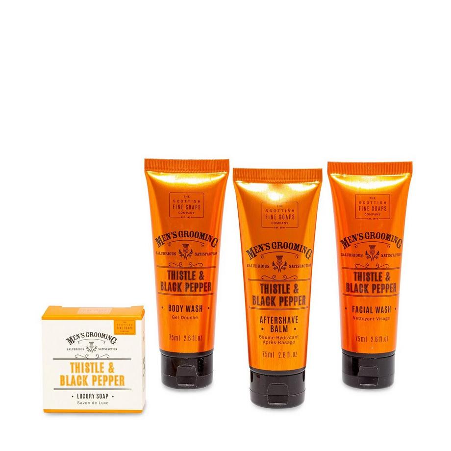 SCOTTISH FINE SOAPS Men's Grooming Geschenk-Set Thistle & Black Pepper 