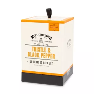 SCOTTISH FINE SOAPS Men's Grooming Set regalo Thistle & Black Pepper 